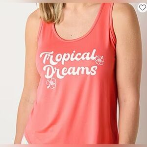 Sleep Chic Womens Sleeveless Scoop Neck Pajama Top Only NWT